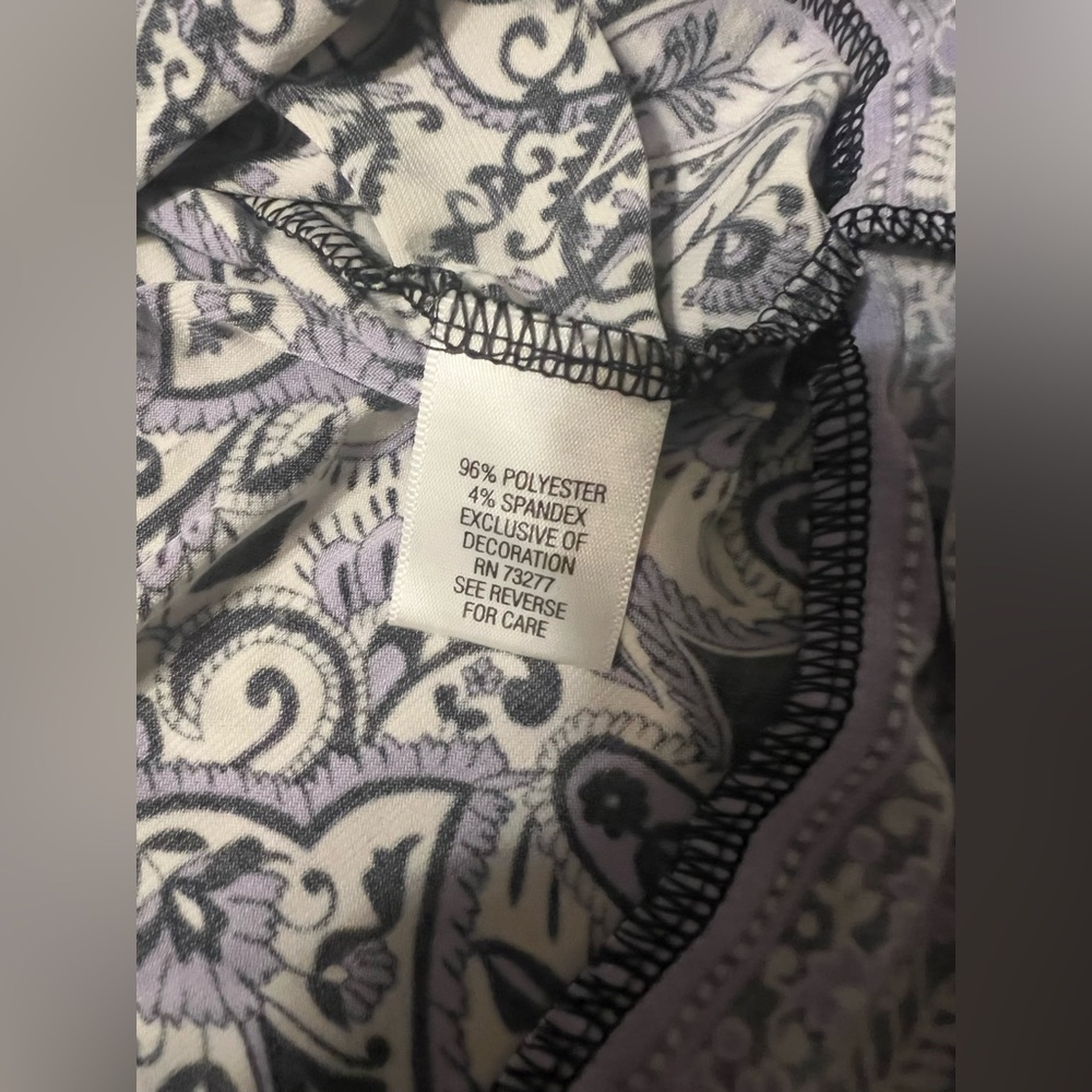 Apt 9 Womens Size S Purple & White Paisley Design Knee Length Dress Sleeveless - Picture 15 of 16